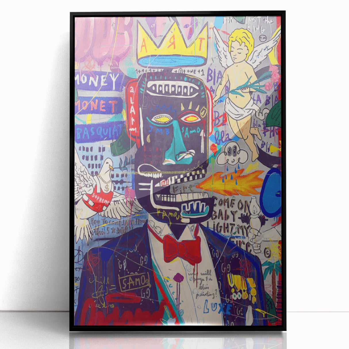 Vibrant Pop Art Wall Art - Multicolor Canvas with Urban Graffiti