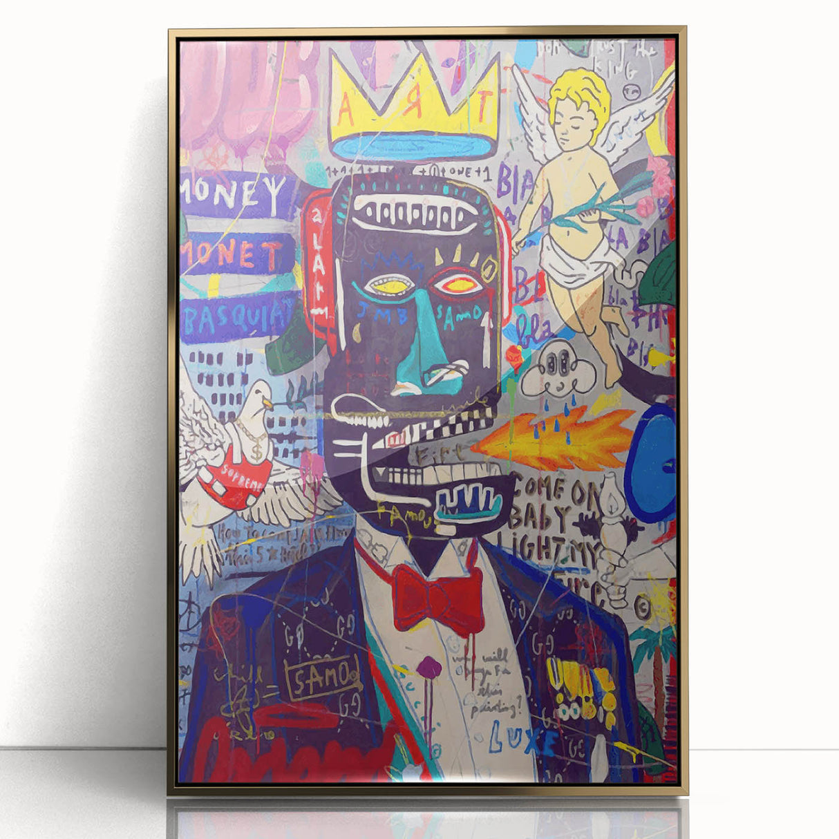 Vibrant Pop Art Wall Art - Multicolor Canvas with Urban Graffiti