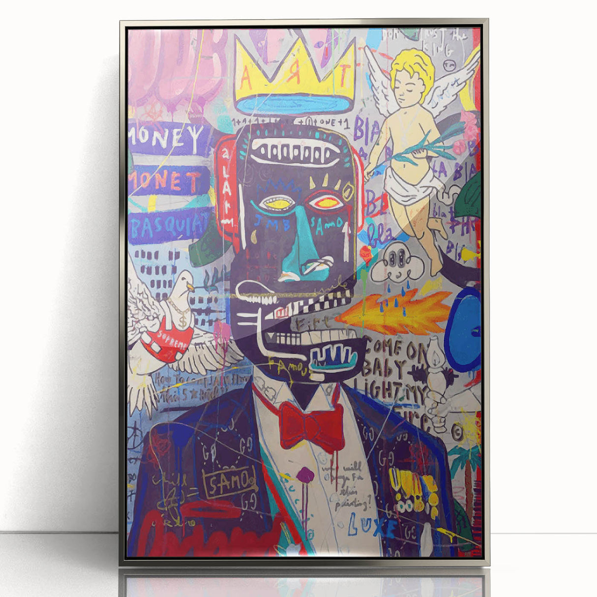 Vibrant Pop Art Wall Art - Multicolor Canvas with Urban Graffiti
