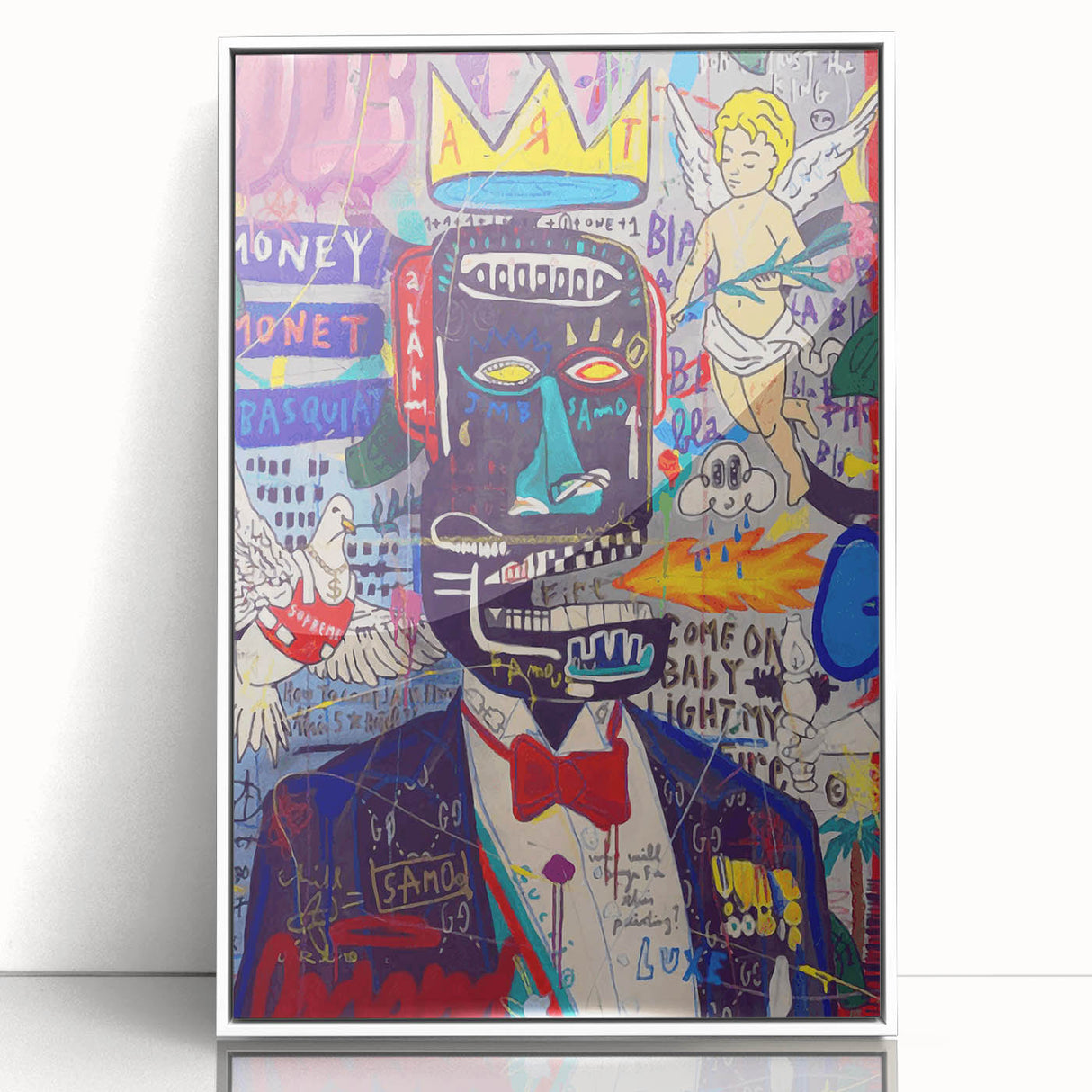 Vibrant Pop Art Wall Art - Multicolor Canvas with Urban Graffiti