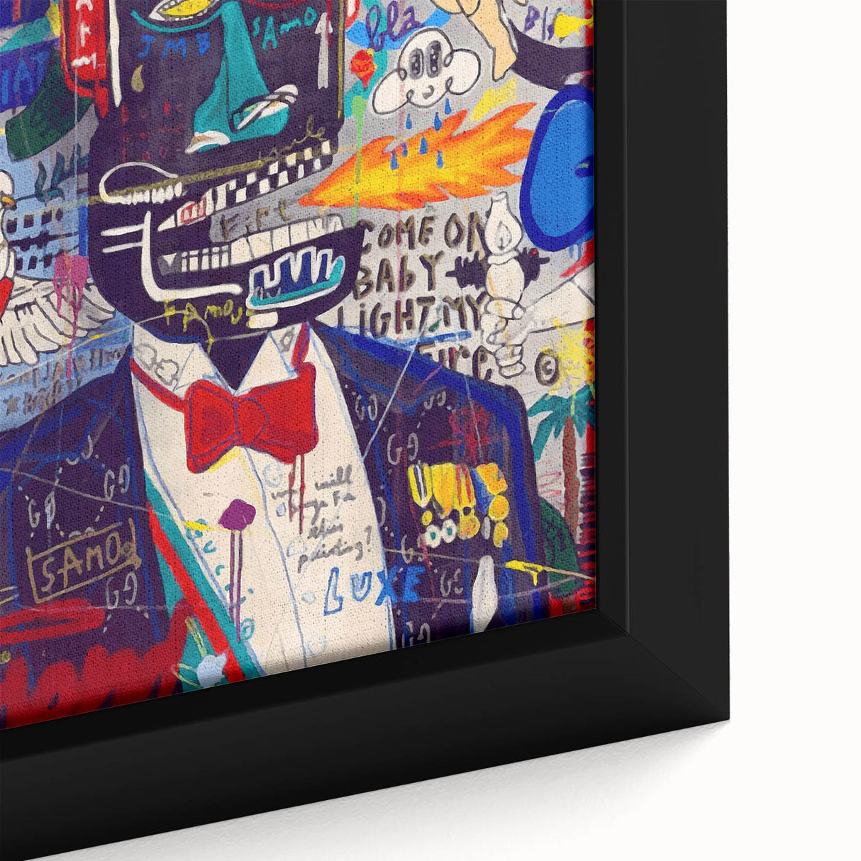 Vibrant Pop Art Wall Art - Multicolor Canvas with Urban Graffiti
