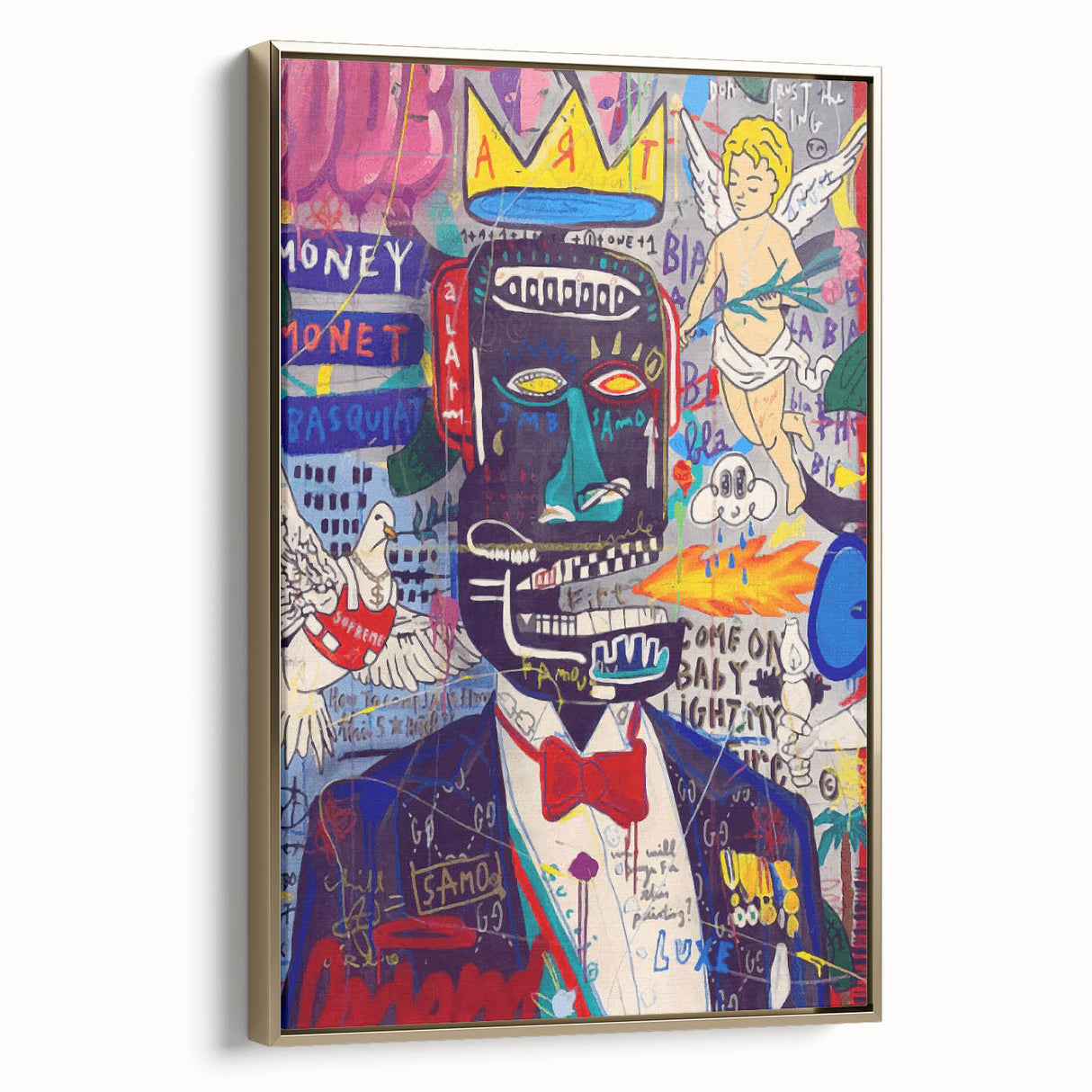 Vibrant Pop Art Wall Art - Multicolor Canvas with Urban Graffiti
