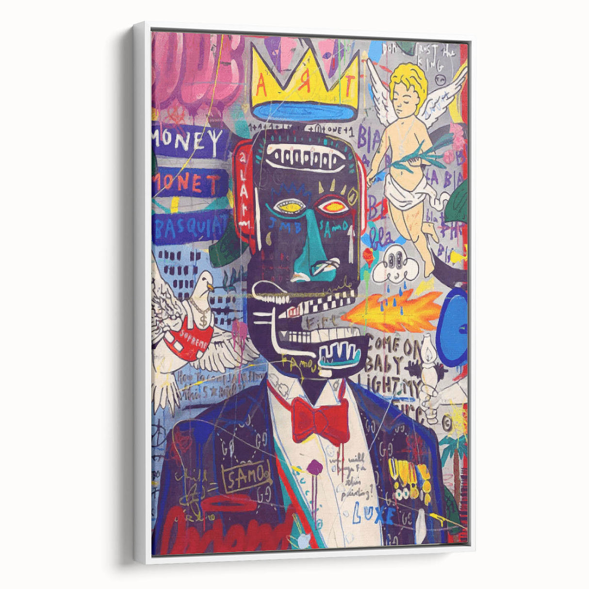 Vibrant Pop Art Wall Art - Multicolor Canvas with Urban Graffiti