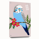 Blue Budgie Wall Art – Cute Bird Illustration for Boys' Room