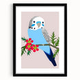 Blue Budgie Wall Art – Cute Bird Illustration for Boys' Room