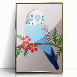 Blue Budgie Wall Art – Cute Bird Illustration for Boys' Room