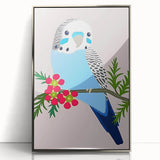Blue Budgie Wall Art – Cute Bird Illustration for Boys' Room