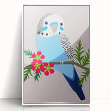 Blue Budgie Wall Art – Cute Bird Illustration for Boys' Room