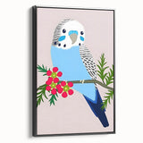 Blue Budgie Wall Art – Cute Bird Illustration for Boys' Room