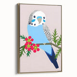 Blue Budgie Wall Art – Cute Bird Illustration for Boys' Room