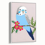 Blue Budgie Wall Art – Cute Bird Illustration for Boys' Room