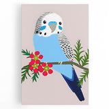 Blue Budgie Wall Art – Cute Bird Illustration for Boys' Room