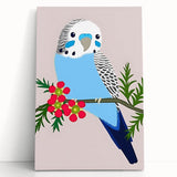 Blue Budgie Wall Art – Cute Bird Illustration for Boys' Room