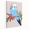 Blue Budgie Wall Art – Cute Bird Illustration for Boys' Room