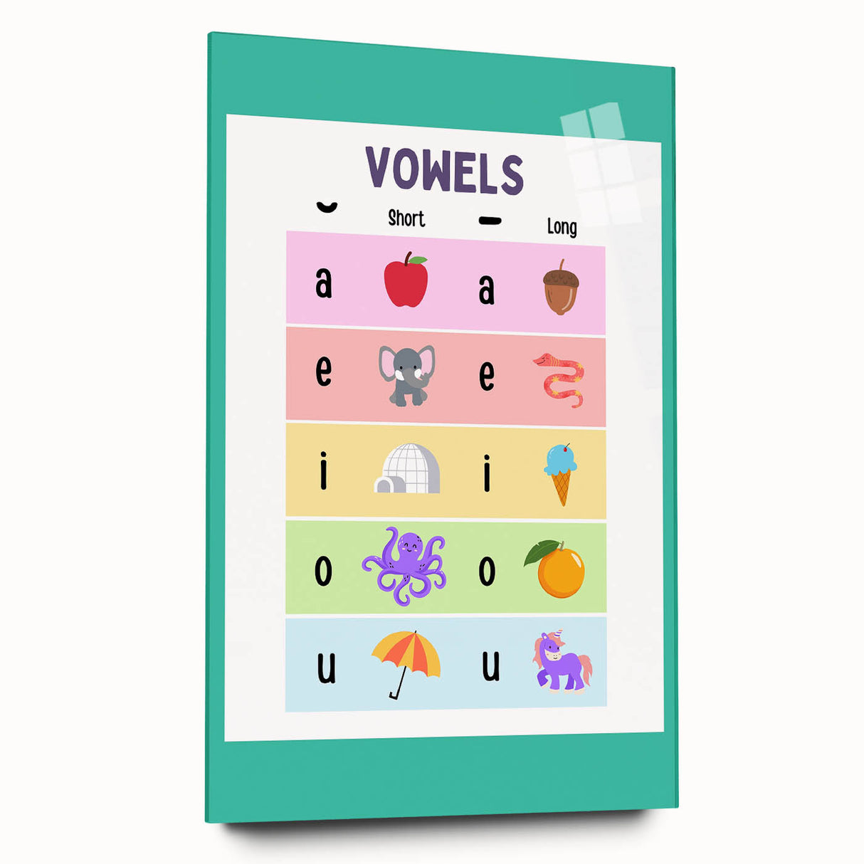 Kids Educational Wall Art – Vowels Learning Poster for Classrooms