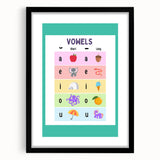 Kids Educational Wall Art – Vowels Learning Poster for Classrooms