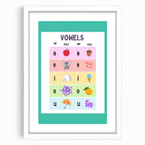 Kids Educational Wall Art – Vowels Learning Poster for Classrooms