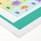 Kids Educational Wall Art – Vowels Learning Poster for Classrooms