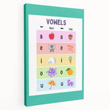Kids Educational Wall Art – Vowels Learning Poster for Classrooms