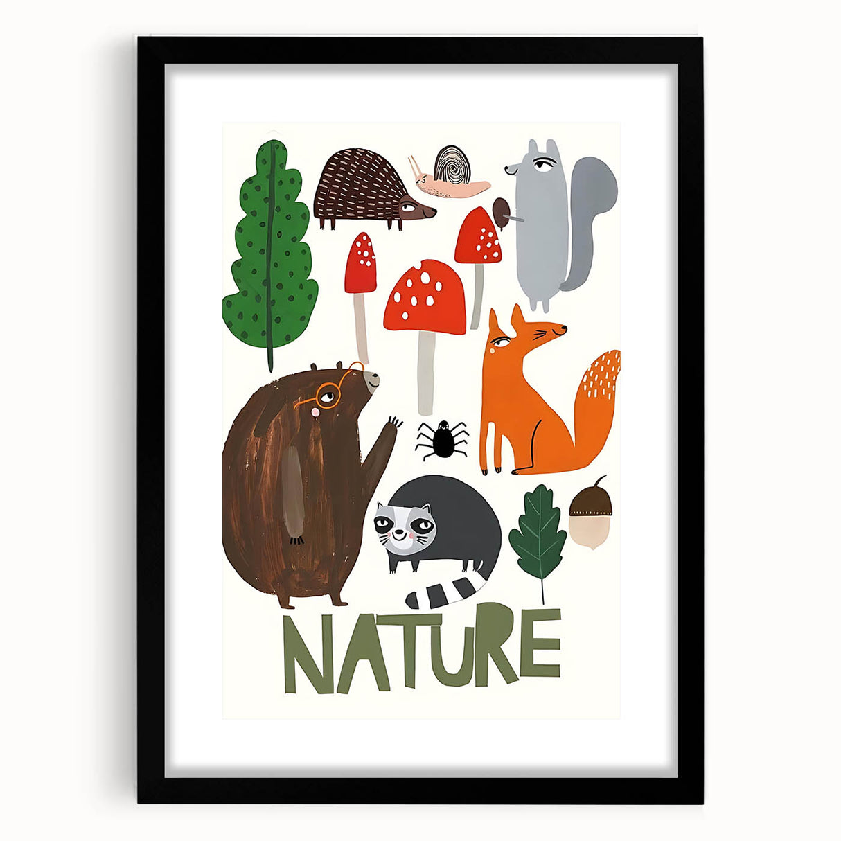 Woodland Animals Nursery Wall Art - Framed Baby Art Prints