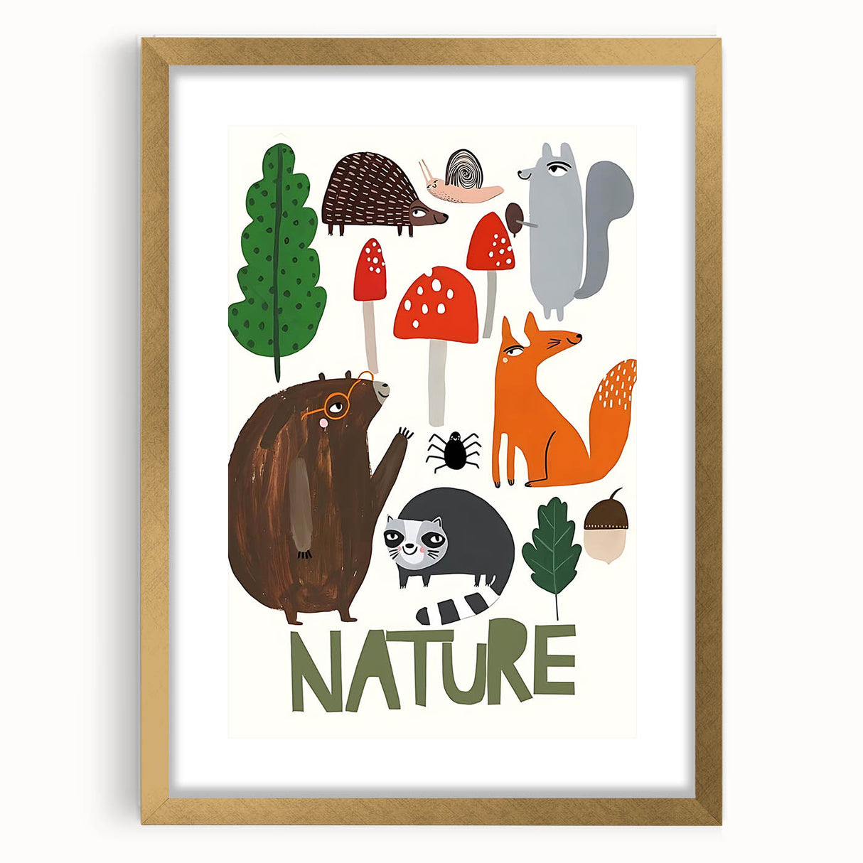 Woodland Animals Nursery Wall Art - Framed Baby Art Prints