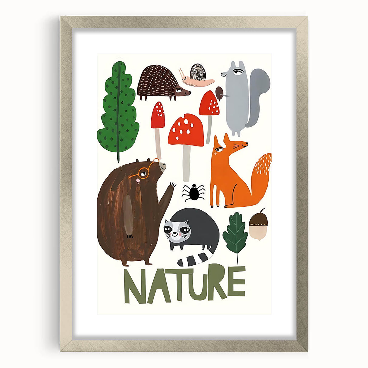 Woodland Animals Nursery Wall Art - Framed Baby Art Prints