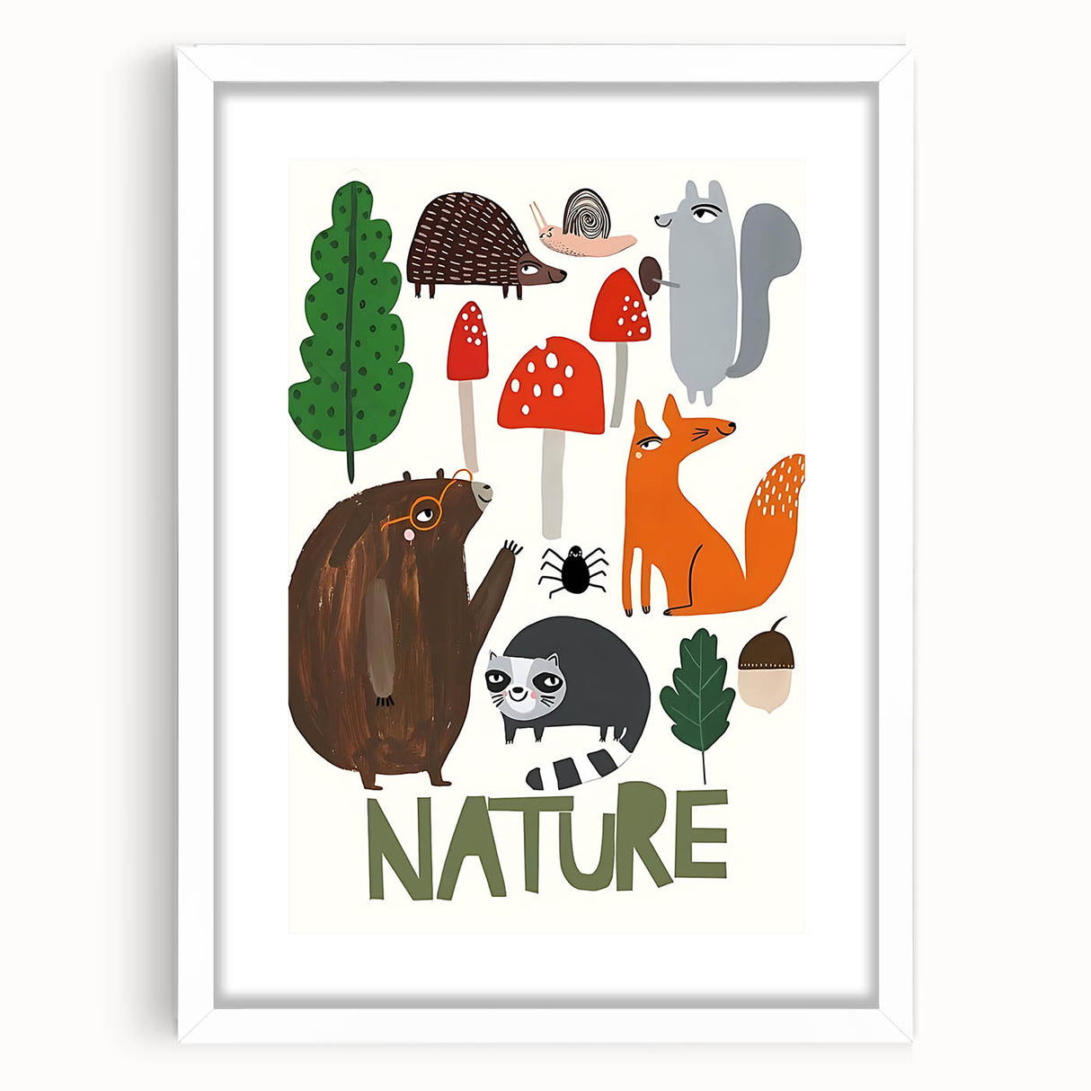 Woodland Animals Nursery Wall Art - Framed Baby Art Prints