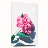 Large abstract wall art on acrylic glass depicting vibrant spring colors, ideal for bedroom or dining room decor.
