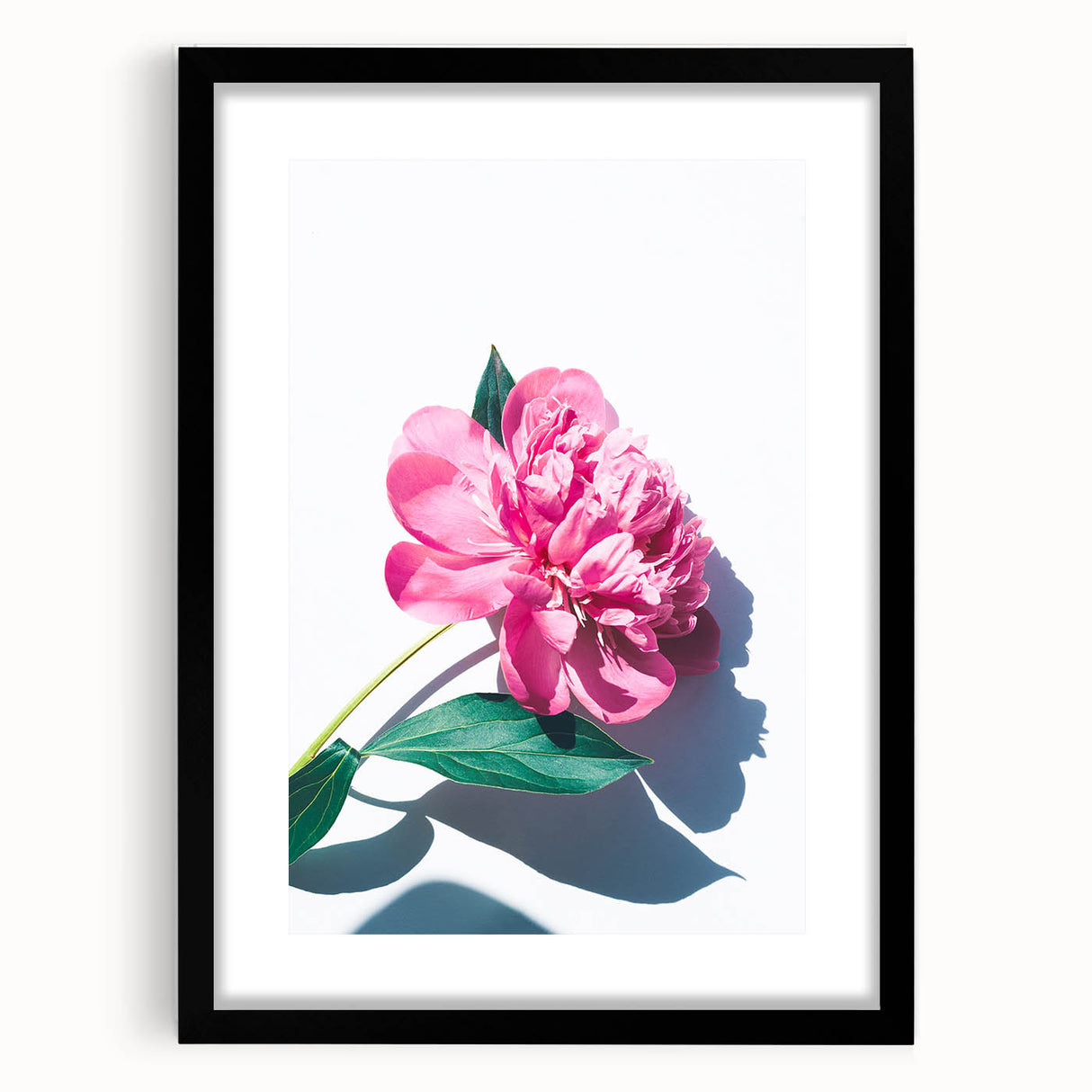 Extra large abstract art print featuring vibrant spring hues on textured canvas, framed in black.