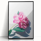 Large abstract wall art in mid-century modernist style with spring-themed colors on a framed acrylic.
