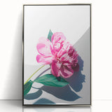 Mid-century modernist art depicting spring season in pastel shades on a silver-framed acrylic print.