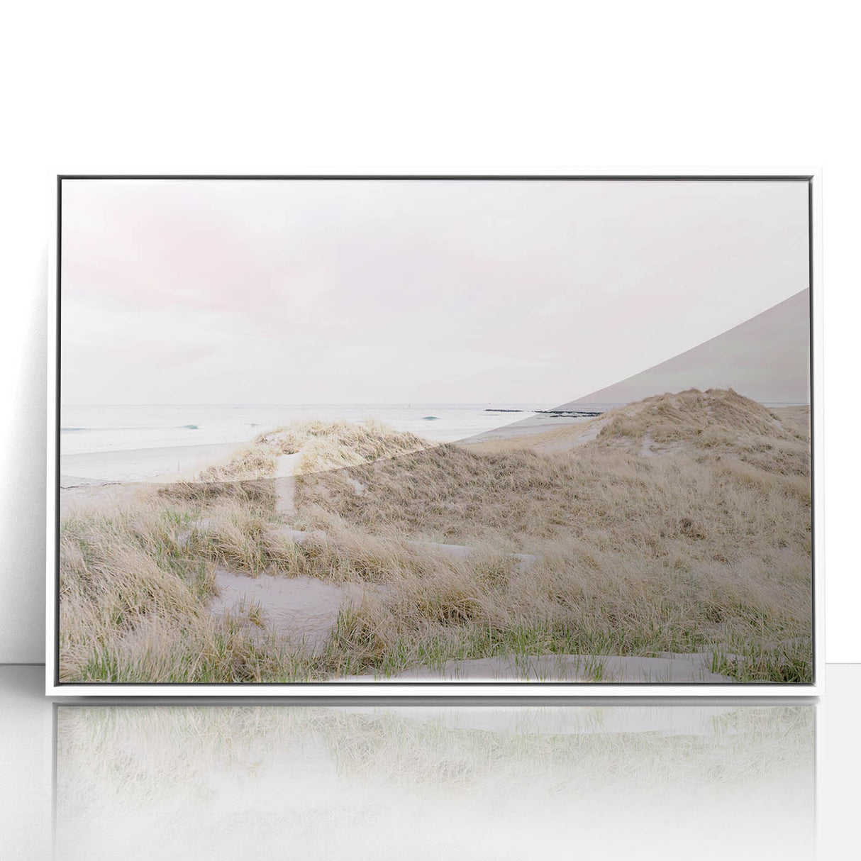 Acrylic print of a modern art deco poster featuring a summer theme in pastel colors, ideal for nursery wall art.