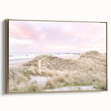 Framed canvas featuring a vintage-style landscape painting with black and gold tones, ideal for bedroom wall decor.