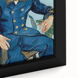 Close-up of a framed canvas featuring a textured, colorful abstract design on a black background.