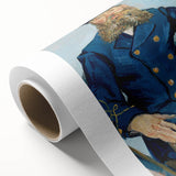 Art Deco style poster of a serene landscape on rolled canvas, ideal for nursery wall art.