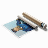 Extra large rolled canvas print featuring a floral art design in vibrant hues.