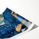 Extra large rolled canvas print featuring line art flowers in monochrome, ideal for large living room wall art.