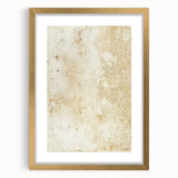 Abstract wall art featuring dynamic strokes in gold and neutral tones, framed with a stylish mat, designed to enhance modern interiors and add elegance.