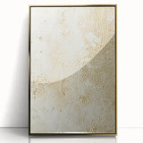 Abstract wall art featuring dynamic strokes in gold and white, elegantly framed in acrylic. This modern piece adds a touch of sophistication to any decor, perfect for contemporary interiors.