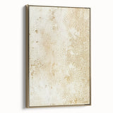 Framed abstract strokes wall art on canvas, showcasing a blend of gold and neutral tones, ideal for modern home decor, viewed from the side.