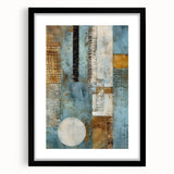 Abstract strokes wall art featuring a black frame and mat, showcasing vibrant colors and dynamic patterns, ideal for modern home decor and artistic expression.