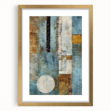 Abstract strokes wall art in a gold frame, featuring vibrant colors and dynamic lines, perfect for modern home decor or art enthusiasts, enhancing any interior space.