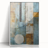 Framed acrylic wall art featuring abstract strokes in vibrant colors, showcasing an artistic blend of white and colorful designs, perfect for modern decor.