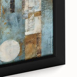 Close-up of an abstract strokes wall art piece, showcasing vibrant colors and dynamic brushwork on a framed canvas, perfect for modern decor.