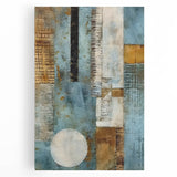 Abstract strokes wall art on stretched canvas showcases vibrant colors of blue, yellow, and red, adding a modern touch to any interior decor. Ideal for art enthusiasts and contemporary spaces, this piece enhances ambiance with its dynamic design.