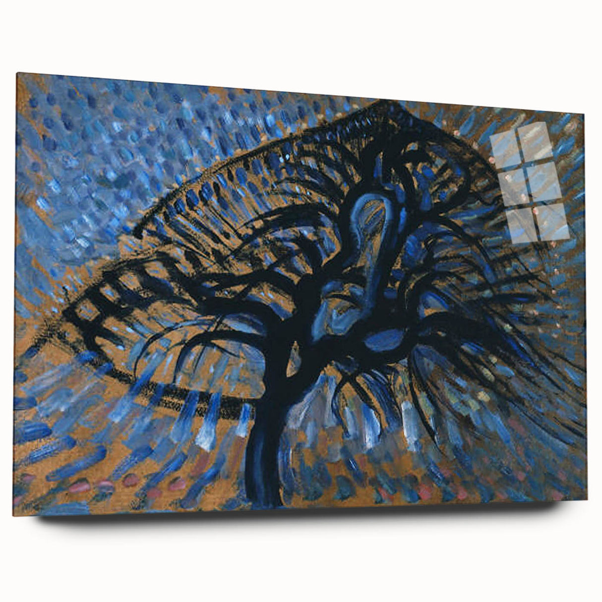 Modern Wall Art: Piet Mondrian's Apple Tree Pointillist Version