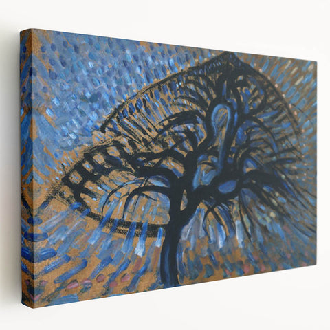 Modern Wall Art: Piet Mondrian's Apple Tree Pointillist Version