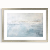 Abstract wall art featuring dynamic strokes in vibrant colors, framed in silver with a white mat, ideal for modern home decor. Perfect for adding a contemporary touch to living spaces or galleries.