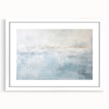 Abstract strokes wall art framed in white with a mat, showcasing vibrant colors and dynamic shapes, perfect for modern home decor and artistic expression.