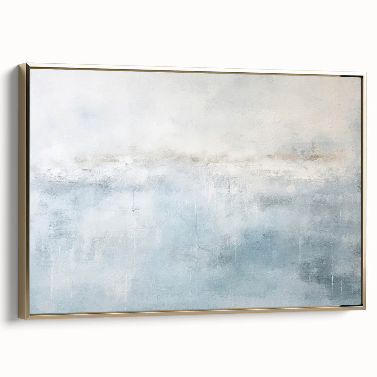 Framed wall art featuring abstract strokes in gold tones on a textured canvas, showcasing elegant design and modern decor ideal for living rooms or offices.